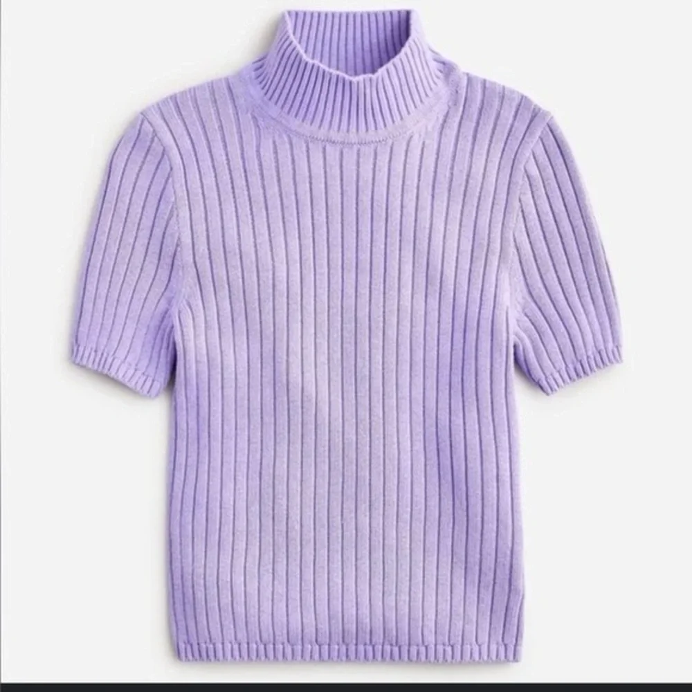 Jcrew Cotton-blend short-sleeve turtleneck sweater sz L gently used. - Picture 1 of 10